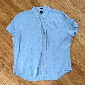 J Crew Men's Blue Short Sleeve Shirt XXL